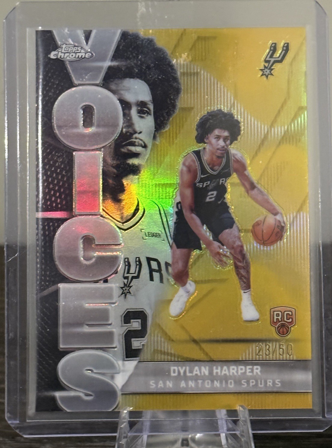 Topps Chrome 2025-26 Gold Dylan Harper Voices  /50 Rookie Card