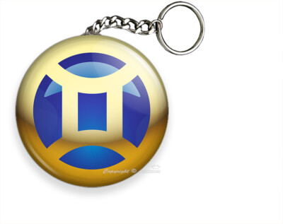 GEMINI ZODIAC HOROSCOPE LUCKY ASTROLOGY SIGN KEYCHAIN KEY CHAIN RING GIFT  IDEAS
