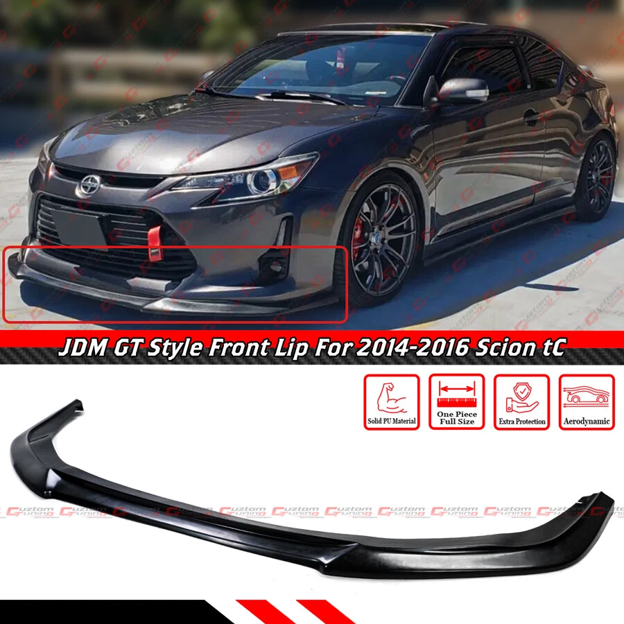 Parachoques delantero divisor de alerón labial para Scion tC JDM GT 2014-16 estilo PU sin pintar Foto 2 de 4