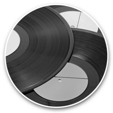 2 x Vinyl Stickers 7.5cm (bw) - Vinyl Music Records Retro Vintage DJ  #43732