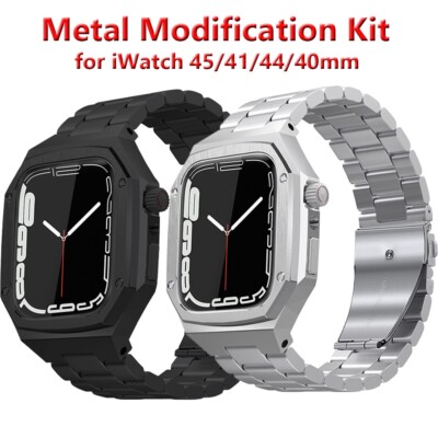 Stainless Steel Modification Set for Apple Watch iWatch Series 7 6 SE 5 44/45MM