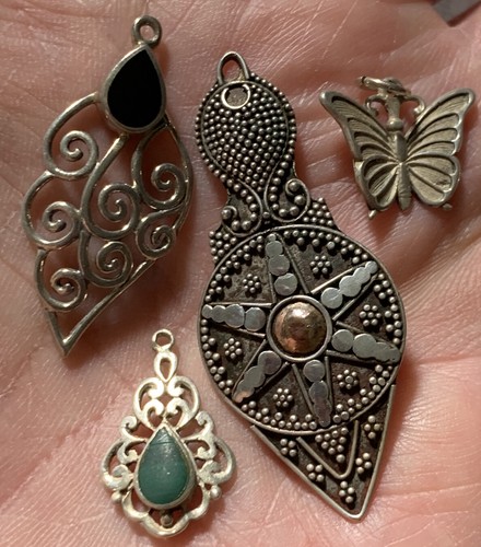 CIANI Sterling Silver Flower Necklace Plus Bonus Pendants & SS Bracelet SS-240 - Picture 9 of 12