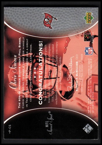 2003 Sweet Spot Classics #PCS Chris Simms - NM-MT - Picture 2 of 2