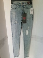 CELEBRITY PINK Skinny Curvy Hi-Rise The Deb Distressed Blue Jeans - Size 0 - NWT
