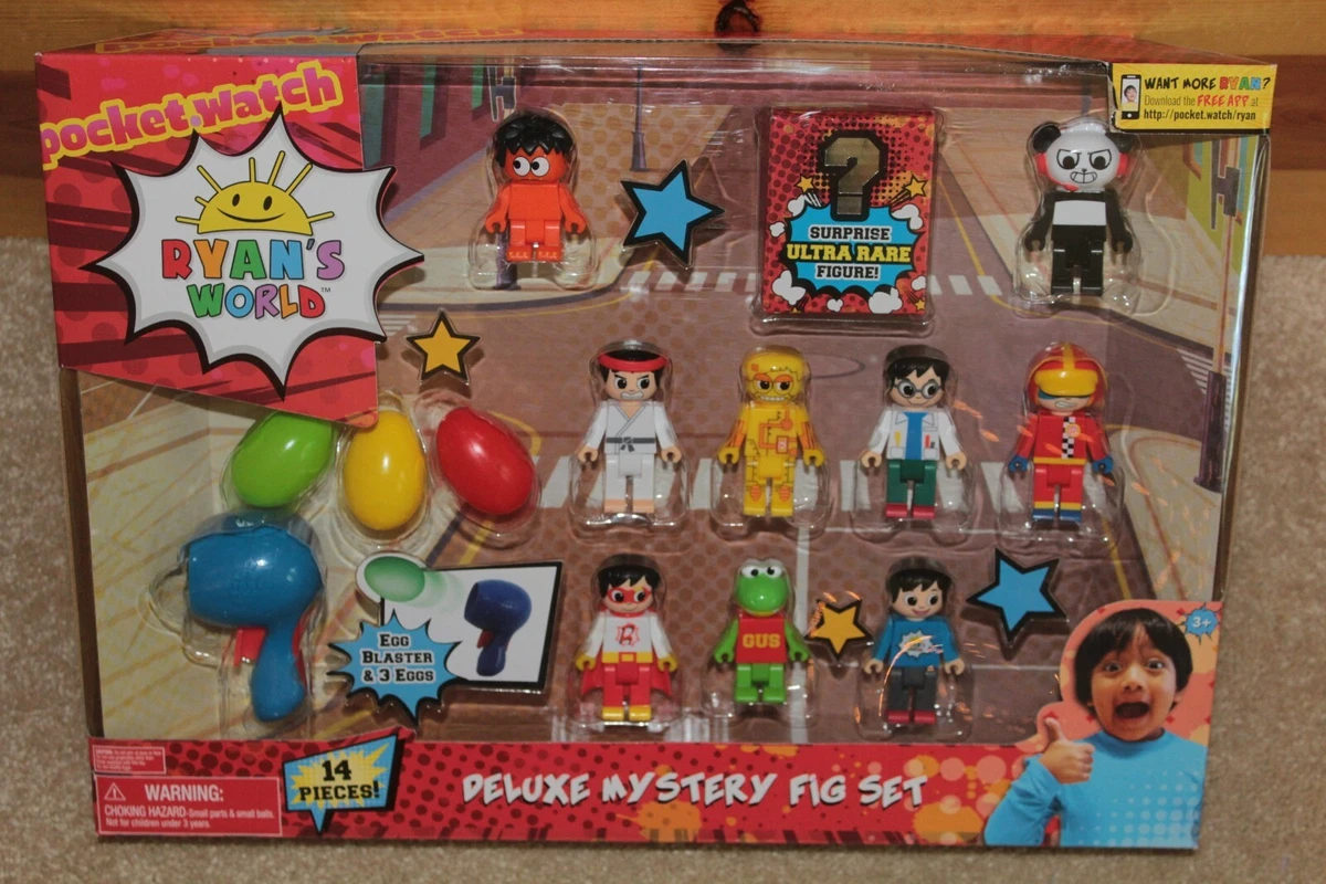Ryan s World Pocket Watch Deluxe Mystery Fig Set 14 Pieces Figures Eggs Blaster