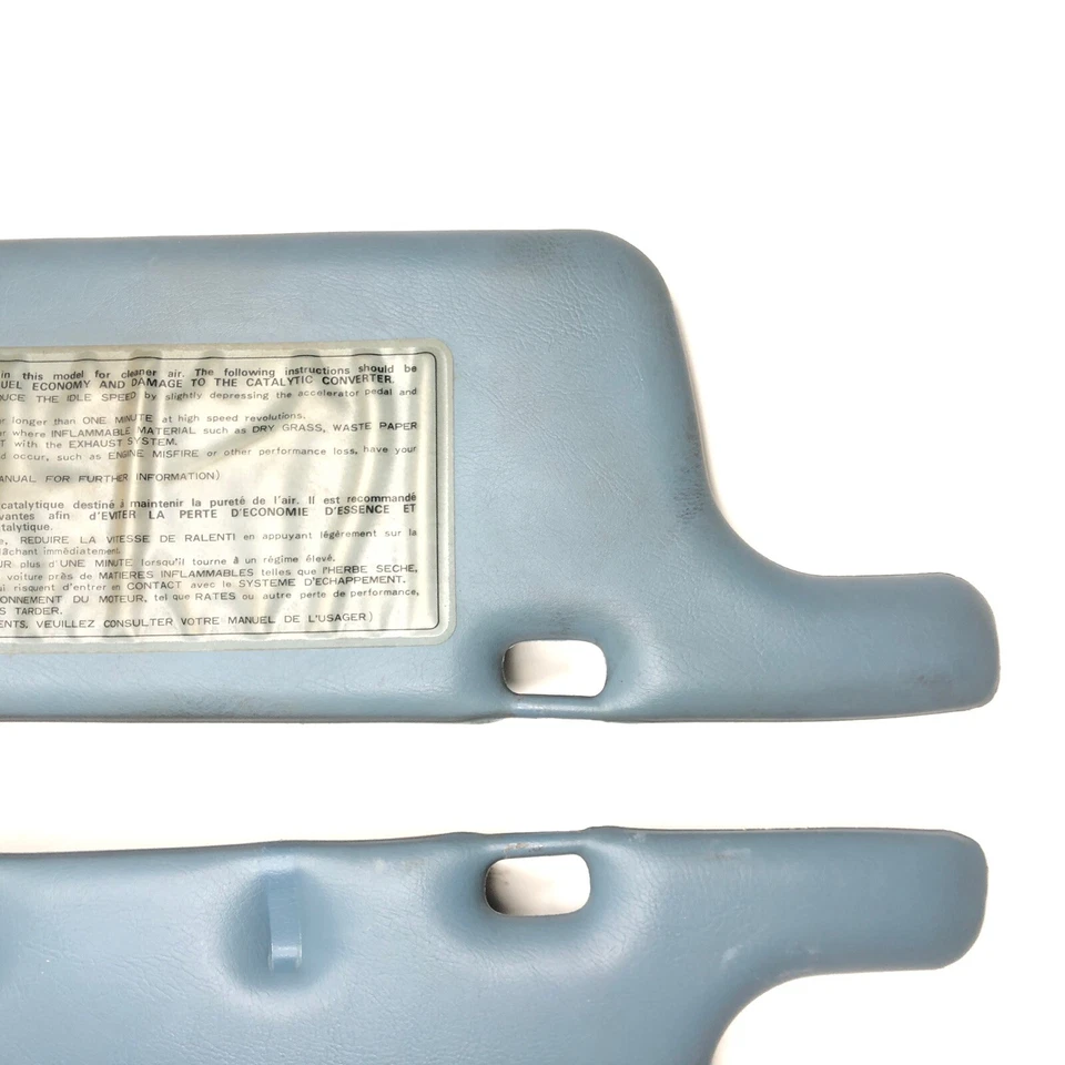 1980-1986 Datsun Nissan 720 para-sol motorista passageiro par azul e preto fabricante de equipamento original - Imagem 4 de 4