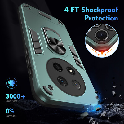 For honor X9c, Luxury Shockproof Hybrid Ring Holder Kickstand Case Cover