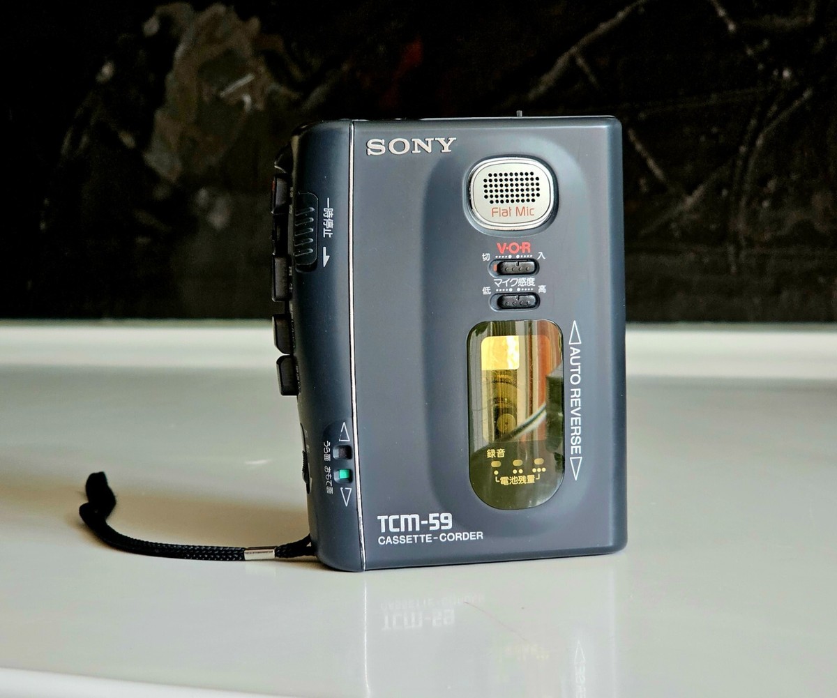 Super rare SONY TCM-59 CASSETTE RECORDER Auto Reverse Working +
