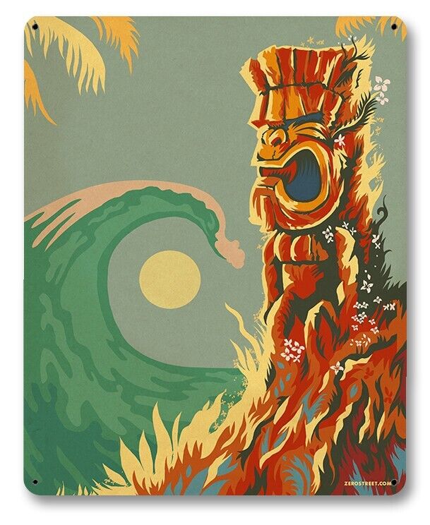 Vintage Styled Metal Sign Ku Hawaii Surf Art Wave Sunrise Vintage Styled Metal Sign Ku Hawaii Surf Art Wave Sunrise