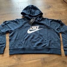 Nike Women's Cropped Fleece Pullover Hoodie Sweatshirt CJ6327-051 Womens Size XL