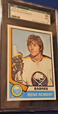 1974-75 TOPPS #142 RENE ROBERT SGC 96 BUFFALO SABRES FRENCH CONNECTION POP 3