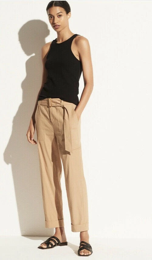 Vince belted linen best sale pants