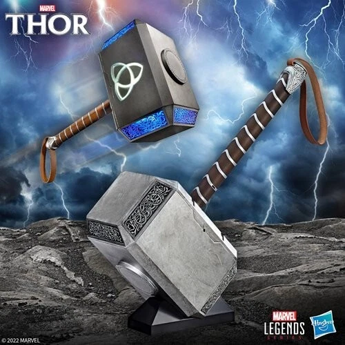Réplica de utilería electrónica de Thor Mjolnir Hammer de Marvel Legends