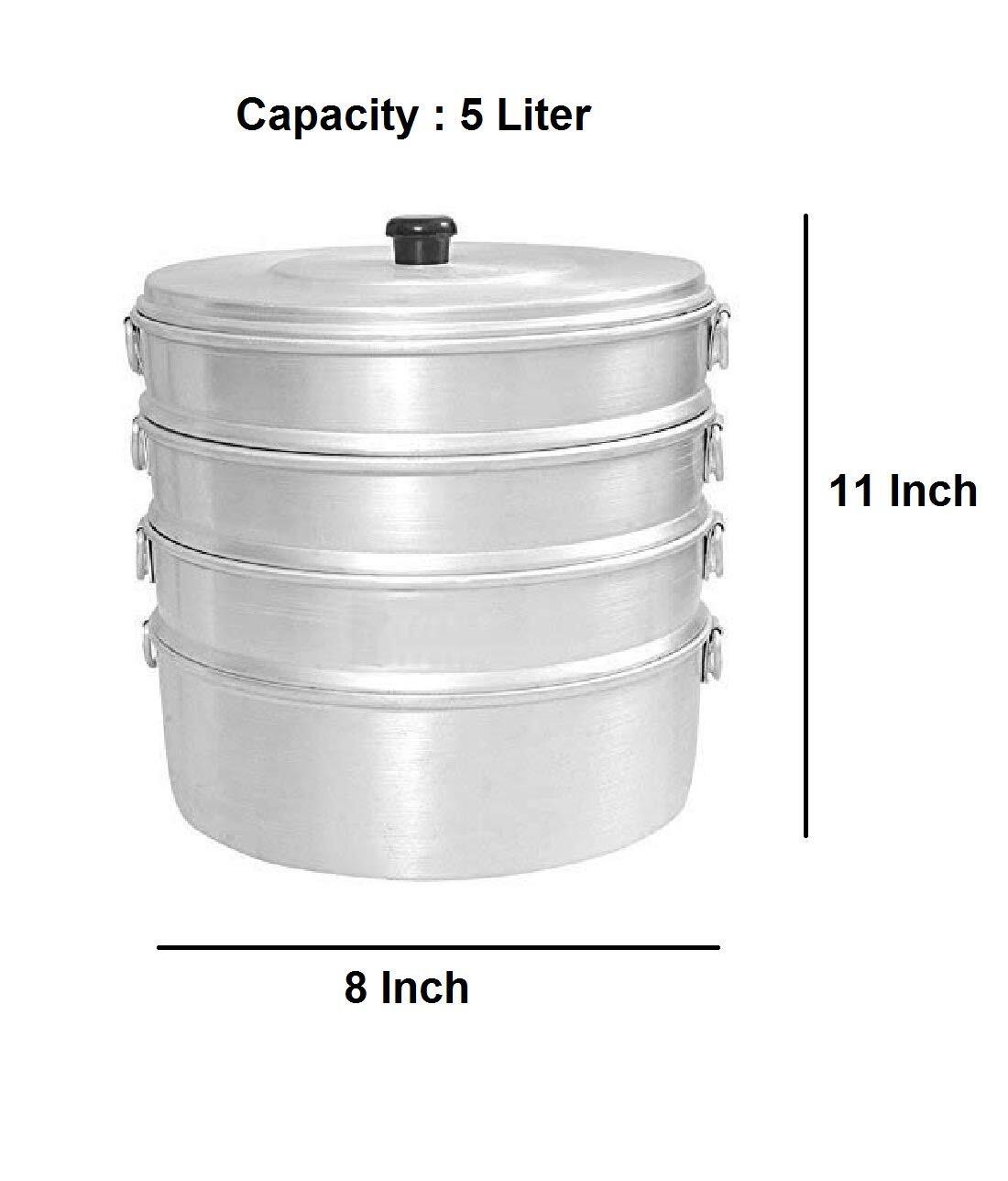 Tabakh Alluminio Momos Vapore Grande - 33 Cm, 7.75L - Pentola Vaporiera In Alluminio Pressofuso