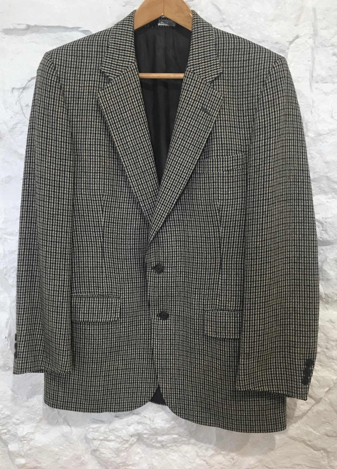 Cappotto sportivo vintage anni '80 Burberrys' Houndstooth Blazer taglia 42 ottime condizioni