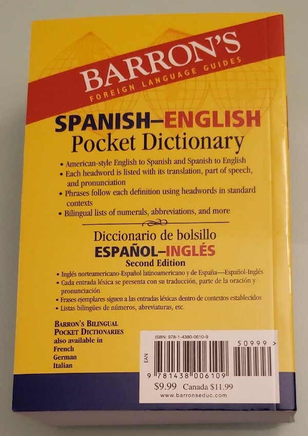 Barron's Pocket Bilingual Dictionaries Ser. SpanishEnglish Pocket
