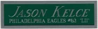JASON KELCE EAGLES NAMEPLATE FOR AUTOGRAPHED Signed Football HELMET JERSEY PHOTO