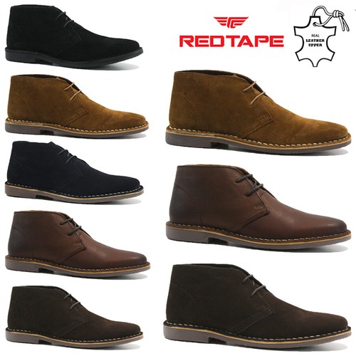 Bottes Desert Chukka Red Tape Gobi Pour Homme - Cuir Véritable, Semelle TPR, Style Classique Décontracté