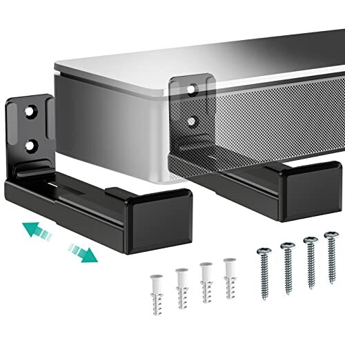 Universal Soundbar Wall Mount, Center Channel Speaker Wall Mount Dual Bracket...-image
