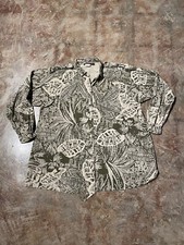 Vintage Sasson Long Sleeve Floral Cotton Shirt Made In USA Sz 14 *