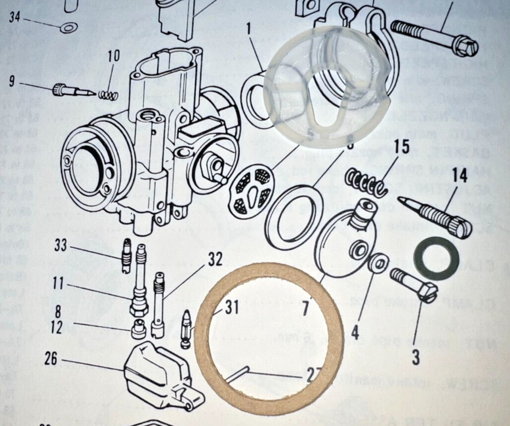 AERMACCHI HARLEY SH2/20 GAS STRAINER & GASKETS 27604-73P 73 74 75