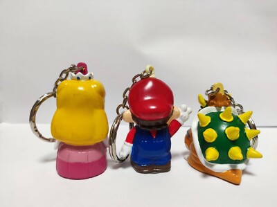 Super Mario RPG Keychain figures Set of 3 1995 Mario & Koopa