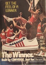 1975 Converse The Winner Shoes Sneakers PRINT AD Sears - Feel of Winner VTG 70s