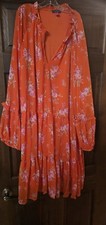 NWT Vince Camuto Orange Floral Tiered Shift Dress (2XL) Plus Size