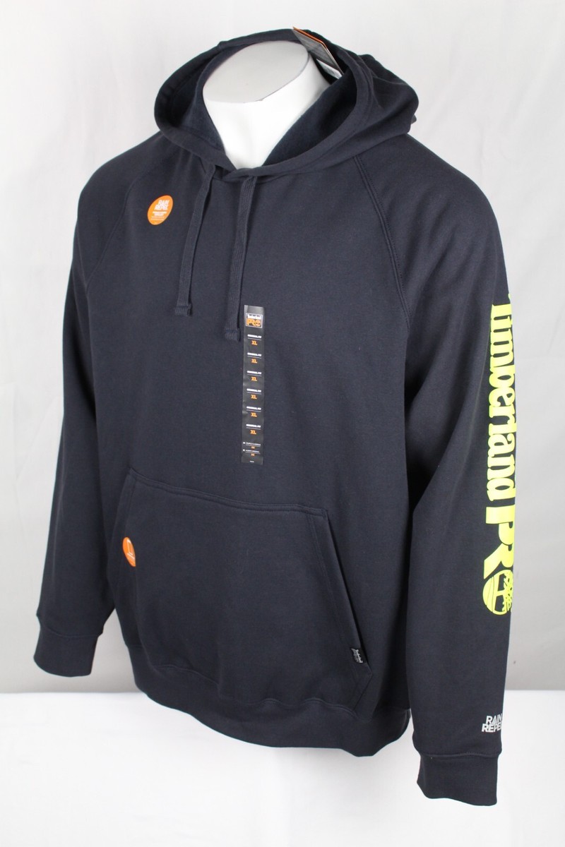 Timberland PRO Men's Hoodie Honcho Sport Pullover Rain Repel Dark Navy Pro  Yellw