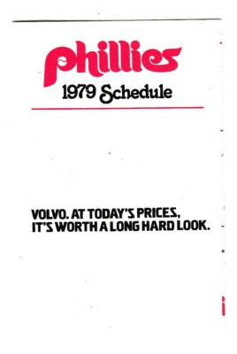 Vintage 1979 Philadelphia Phillies ML Baseball TV Dates Schedule