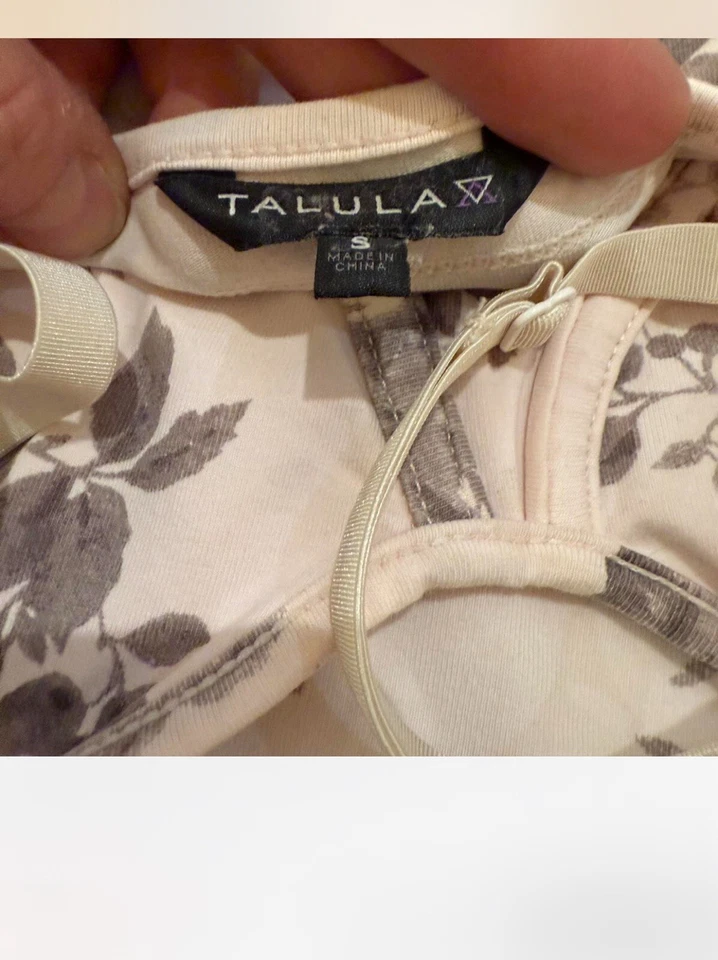 Talula Sz S Floral pink and black corset style tank top Foto 4 de 4
