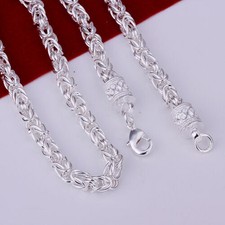 925 Sterling Silber gefüllt 5MM Twisted Rope Solid Charm Halskette 20"