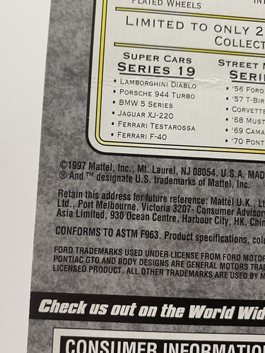 Matchbox Premiere Street Machines Collection '70 Pontiac GTO Car 1997 - Picture 9 of 12