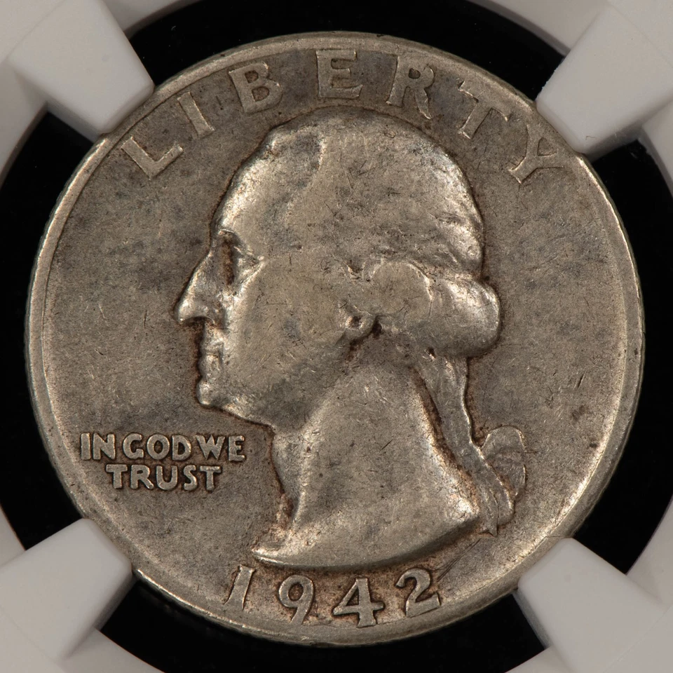 1942-D DDR 25c Silver Washington Quarter - FS-801 Double Die - NGC VF 25 - X5821 - Image 4 of 4