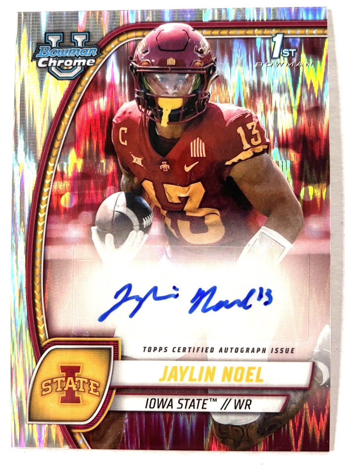 2024 Topps Bowman Chrome U JAYLIN NOEL Prospect Stealth Refractor Auto #PA-JNO