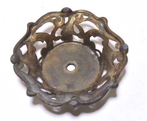 VINTAGE CAST METAL BRASS FINISH LAMP BASE PART OR FOR REPURPOSE - Picture 7 of 7