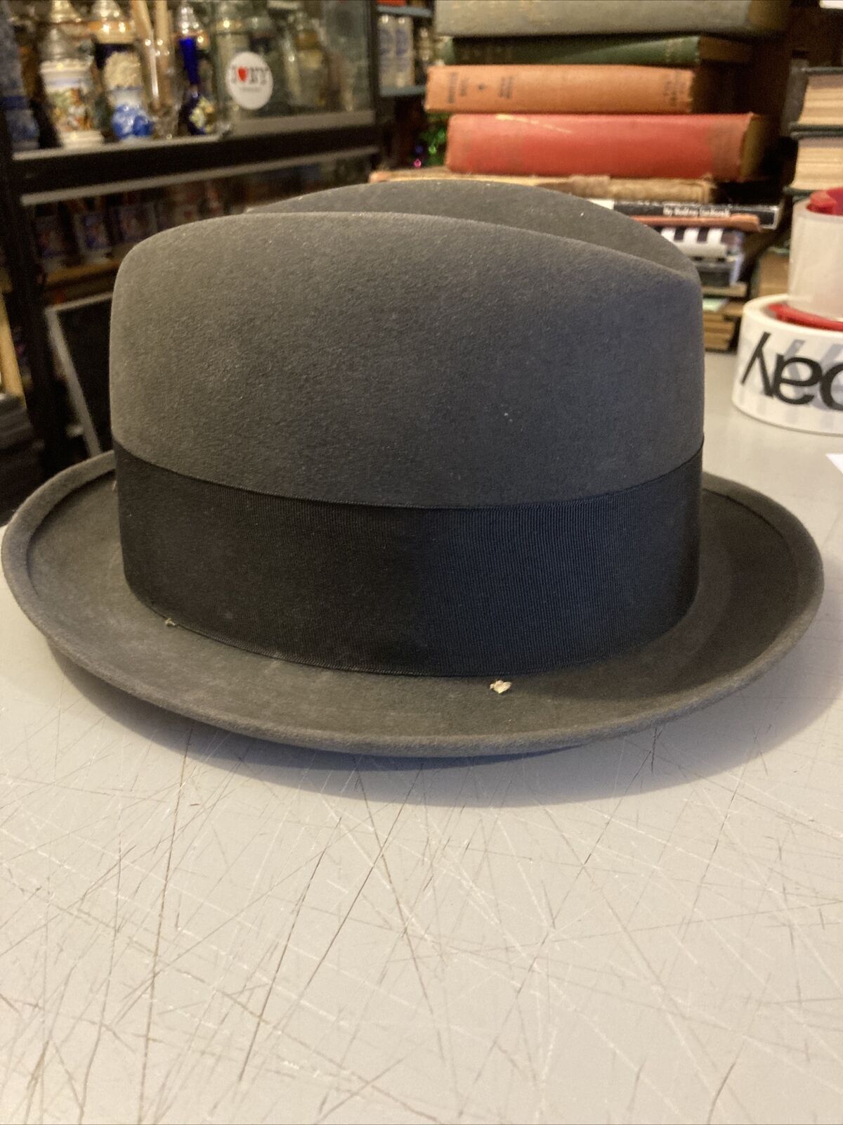 Vintage Man’s Hat Fedora Grey 7” Rickards Clothes… - image 4