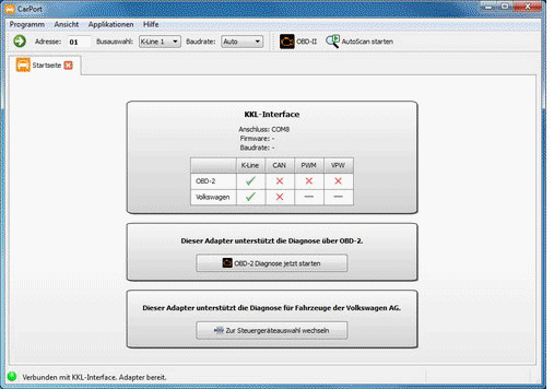 CarPort Pro-Edition CAN KKL Diagnose Software Interface CP-Compact für V.A.G.