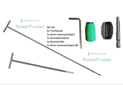 2x T-Schlüssel inkl. Konnektorzieher ''Robelfrobel'' Profi-Werkzeug für USM Haller