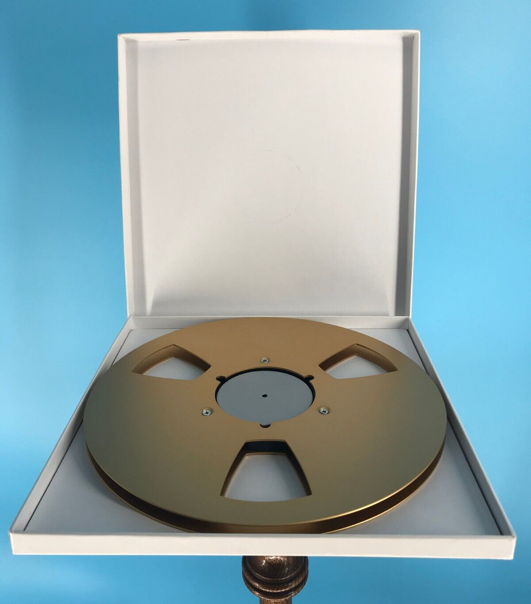 Burlington Recording 1/4" X 10. 5" BLACK Precision NAB Metal Reel In Black Box - 8 Spike Windows | ANALOG TAPES