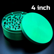 Molinillo Extra Grande 4 Pulgadas XL Hierbas y Especias, Trituradora de Tabaco 4 Piezas (Verde)