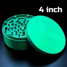 Extra Large Grinder 4 inch XL Herb & Spice, Tobacco Crusher 4 piece (Green)