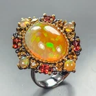 9 ct AAA Quality fire Natural Opal Ring 925 Sterling Silver Size 8 /R468000