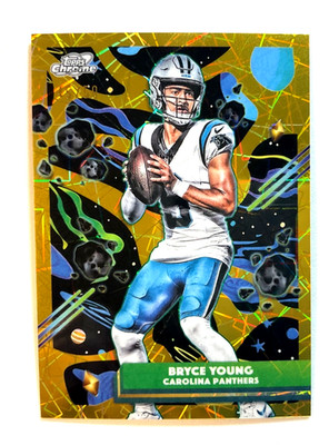 Bryce Young 2025 Topps Cosmic Chrome Gold Refractor 45/50 Carolina Panthers #13