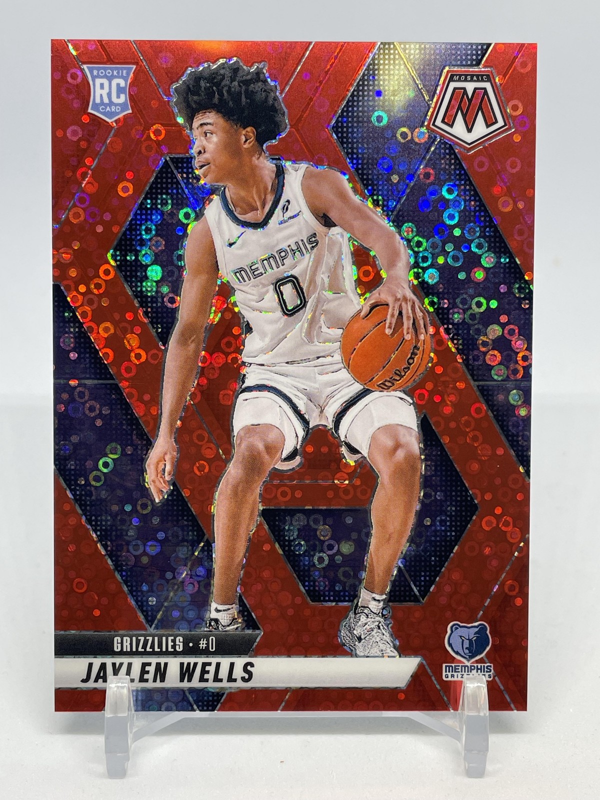 2024-25 Panini Mosaic #240 Jaylen Wells Fast Break Red Mosaic #/99