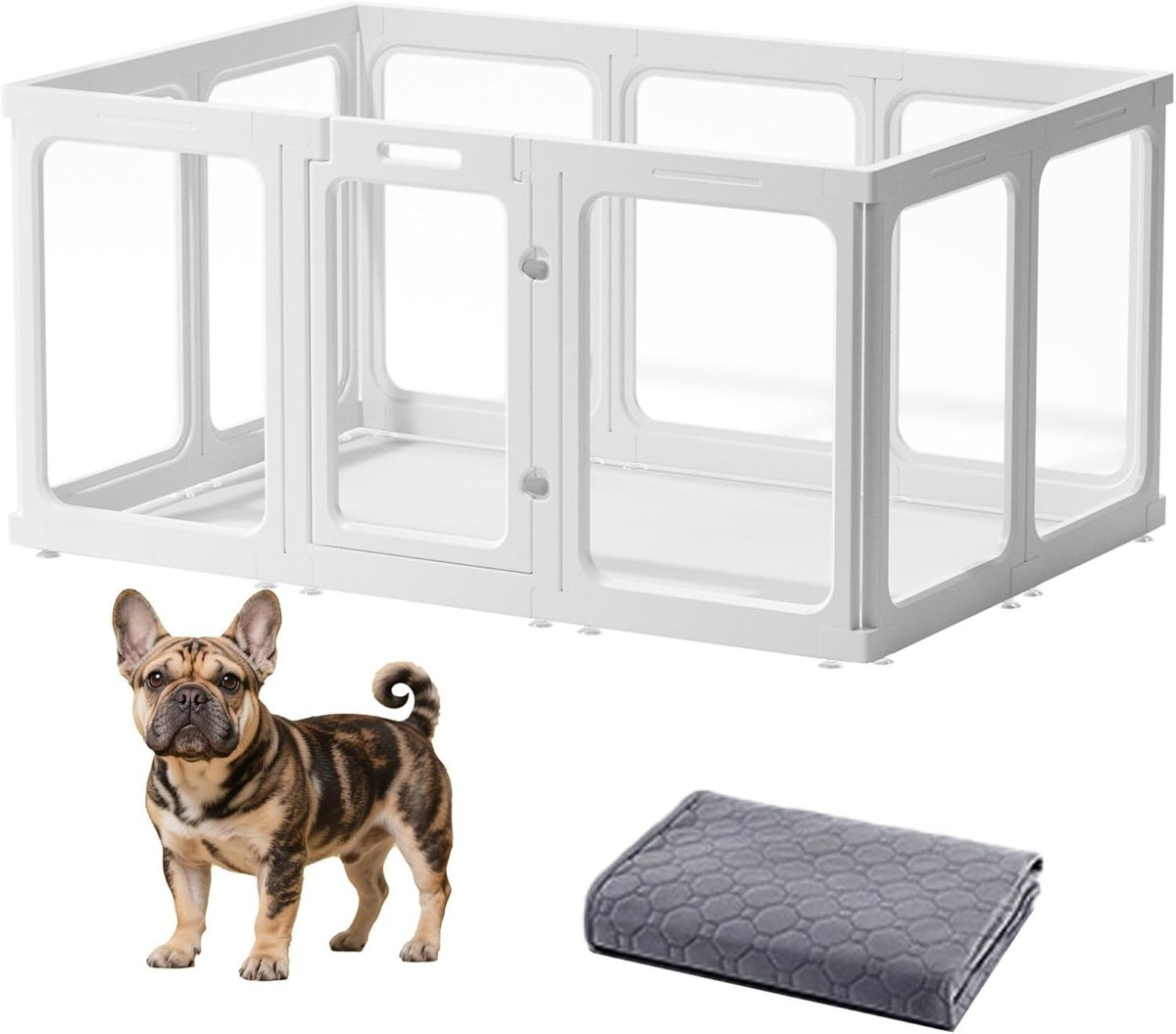 Panel White Plastic Dog Pen Qoility Clear Acrylic Dog Playpen,