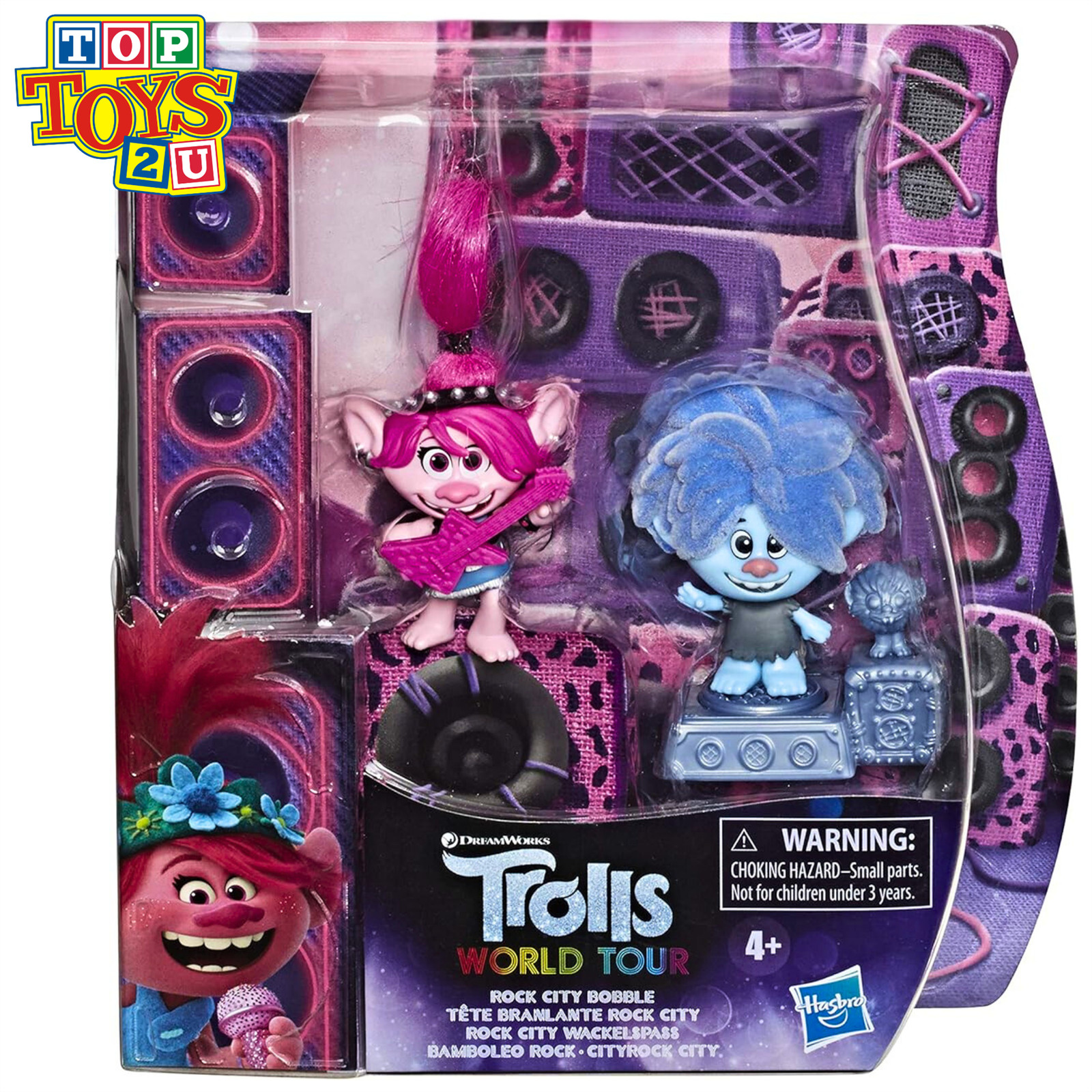 Trolls World Tour Rock City Bobble Miniature Toy Figure Playset with Accessories