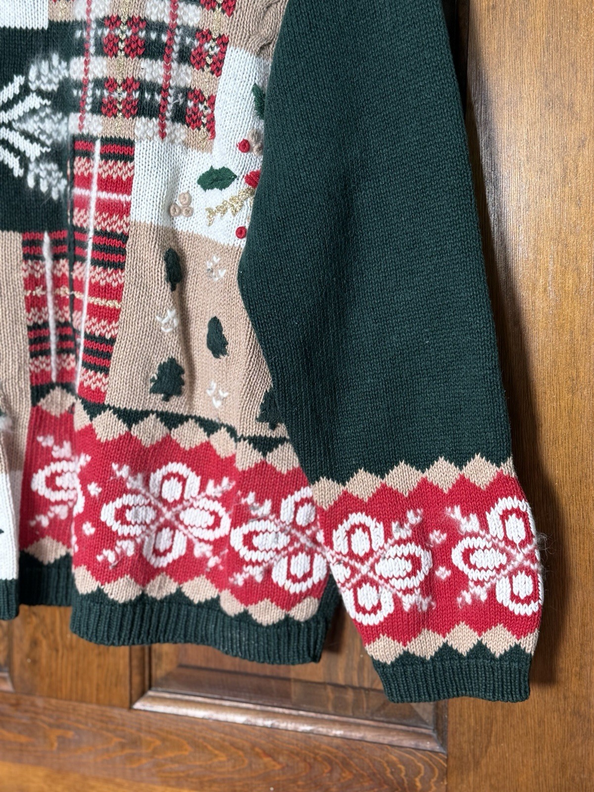 Vintage Classic Elements Patchwork Christmas Swea… - image 5