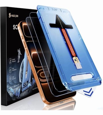 MAGIC JOHN 2 Pack for iPhone 17 Pro Max 6.9 inch tempered Glass Screen Protector