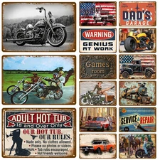 Vintage Tin Metal Signs Home Decor Items Aesthetic Men Bedroom 8x12